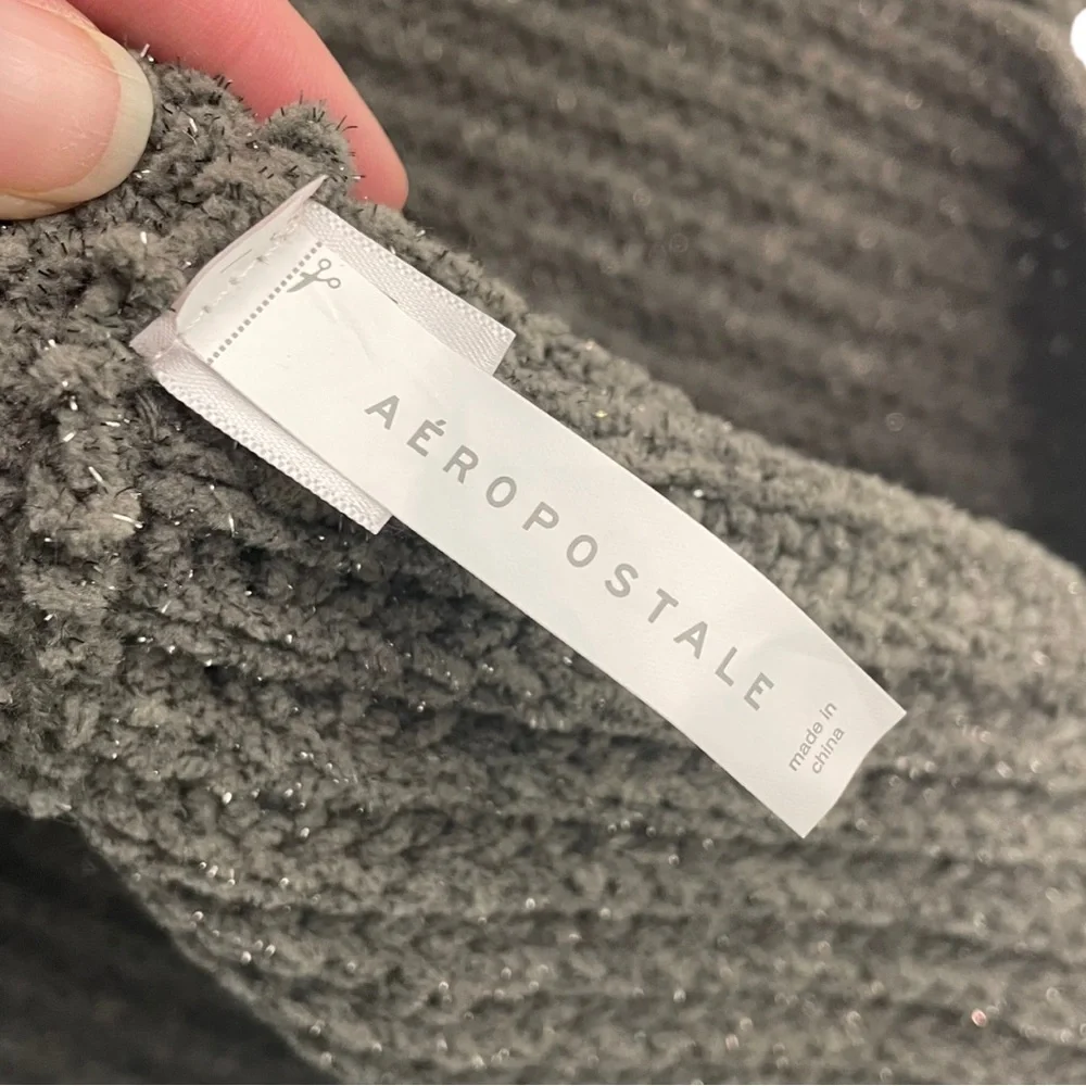 Aeropostale Set Of Ear Warmer Headband & Infinity Scarf In Gray Metallic